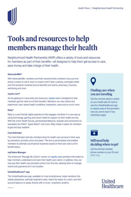 NHP Tools and Resources Flier